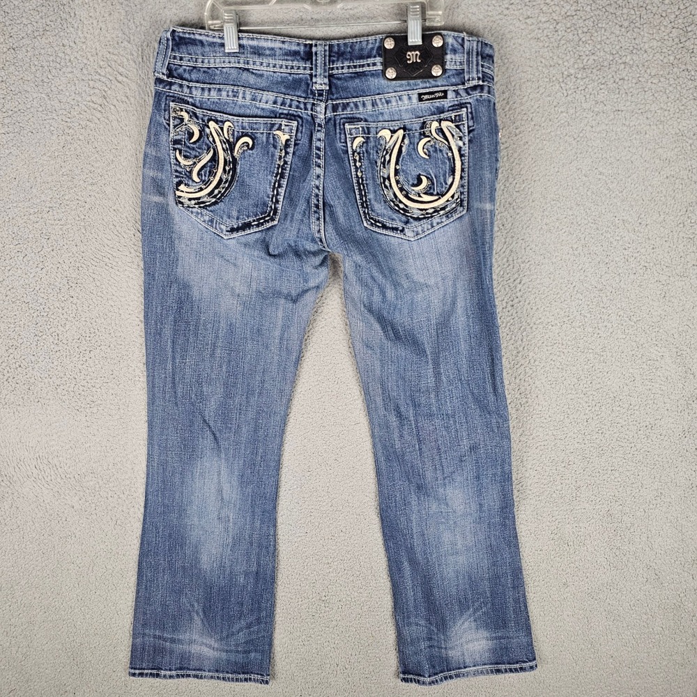 Miss Me Jeans Womens 32 Blue Bootcut Embroidered Sequin Embellished Y2K Denim